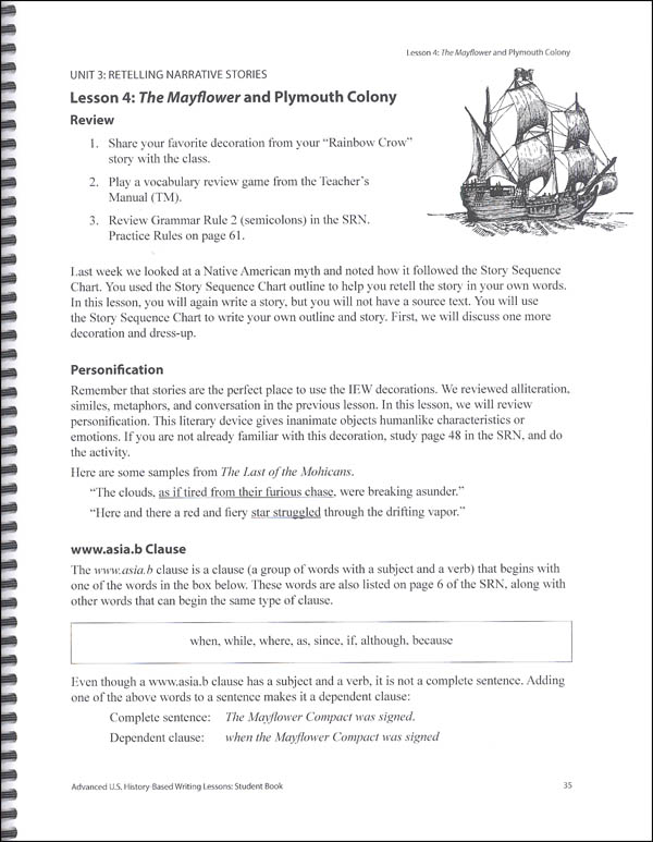 Advanced U.S. History-Based Writing Lessons Student Book | Institute ...