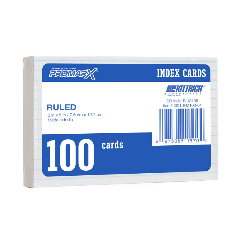 Ruled Index Cards 3" x 5"