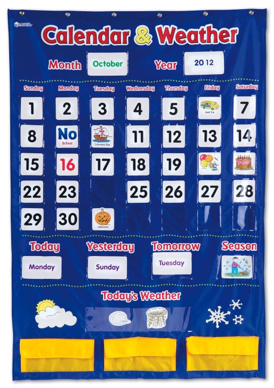 Calendar Weather Pocket Chart Learning Resources