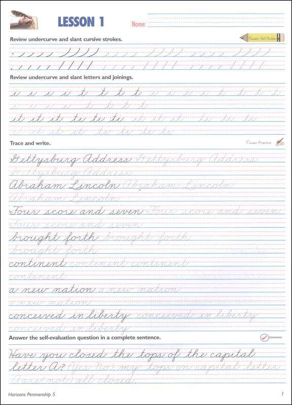 Horizons Penmanship Grade 5 Student Book | Alpha Omega Publications ...