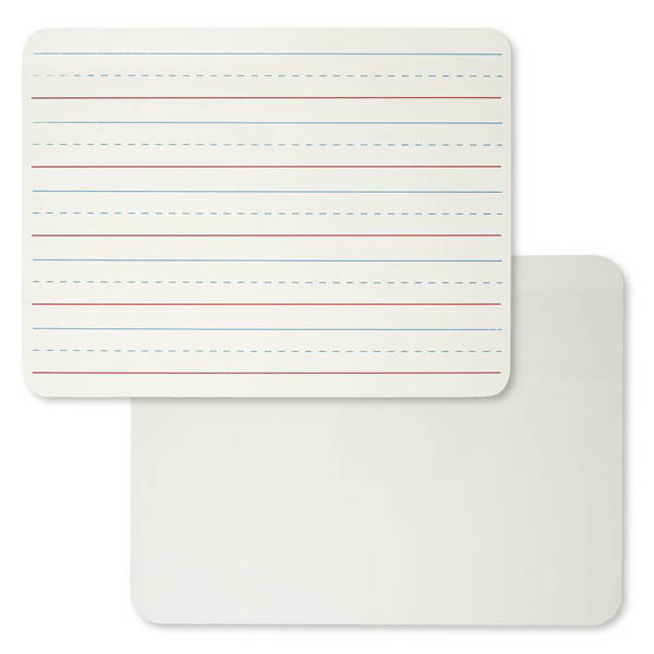 Magnetic Dry Erase Lapboard: 2-Sided Plain/Lined 9" x 12"