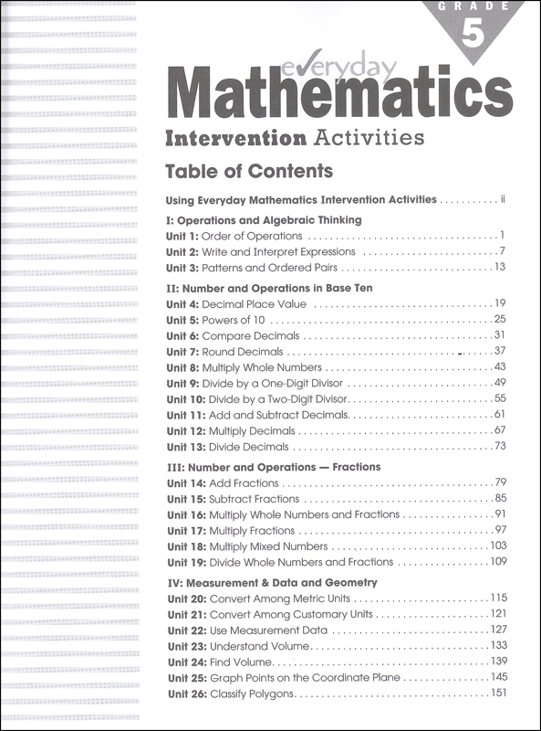 Everyday Mathematics Intervention Activities Grade 5 | Newmark Learning