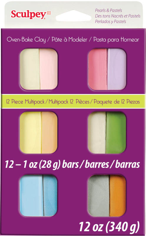 Sculpey III Multipack - Pearl and Pastel  (10-Pack of 2 oz. Bars)