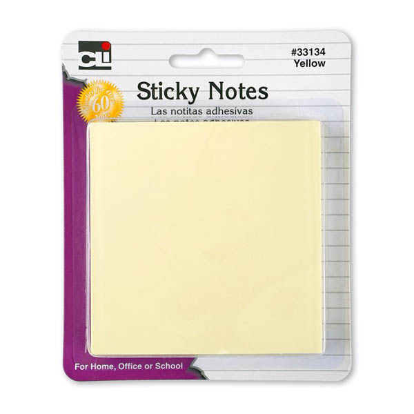 Sticky Notes: Yellow 3" x 3" 4 pads/50 Sheets