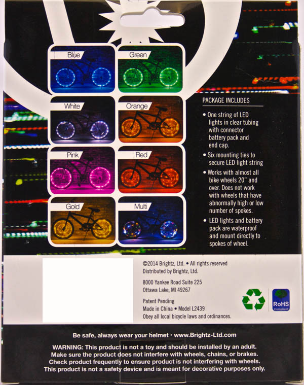 Wheel Brightz Bike Tire Lights Multicolored Brightz