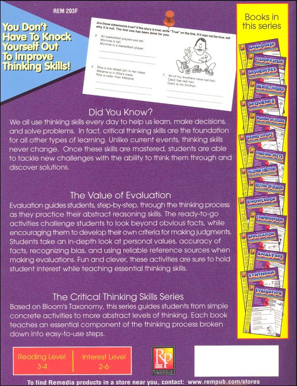 critical thinking evaluation examples
