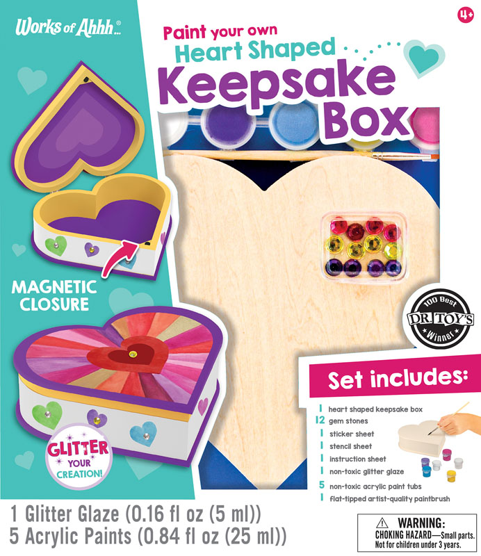 Paint Your Own Heart Shaped Keepsake Box