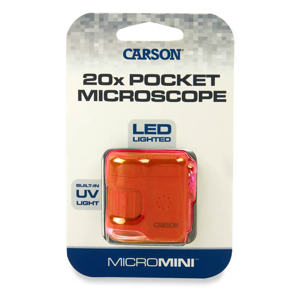 MicroMini 20x LED Pocket Microscope - Orange