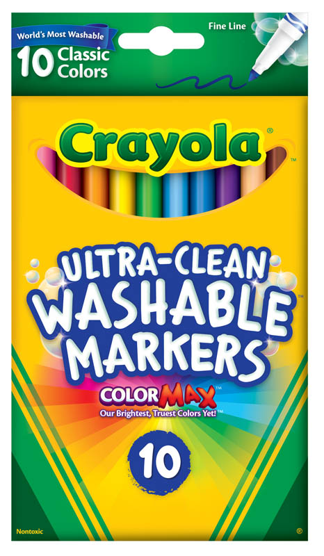Crayola Ultra-Clean Washable Fine Line Markers - Classic 10 Count