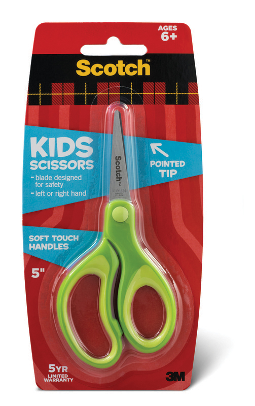 Scotch 5" Kids Pointed Tip Scissors with Soft Touch