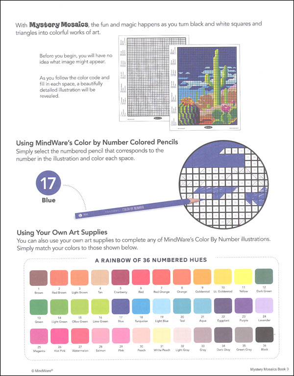 Mystery Mosaic Color By Number Free Printable