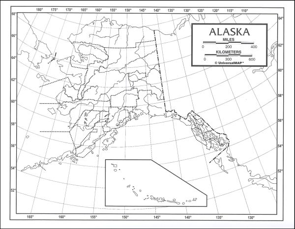 Alaska Map Paper Single 8 X 11 UniversalMap   037277 