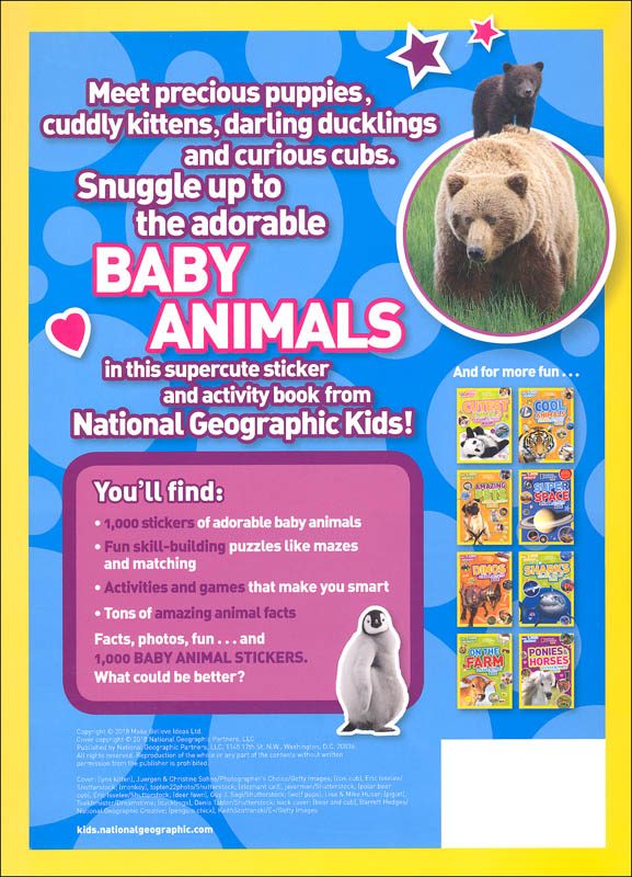 National Geographic Kids Baby Animals Sticker Activity Book National