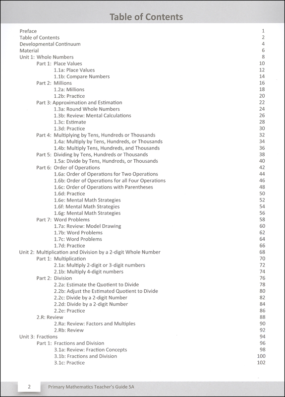 Primary Math US 5A Teacher Guide rev ed | SingaporeMath.com | 9781932906325