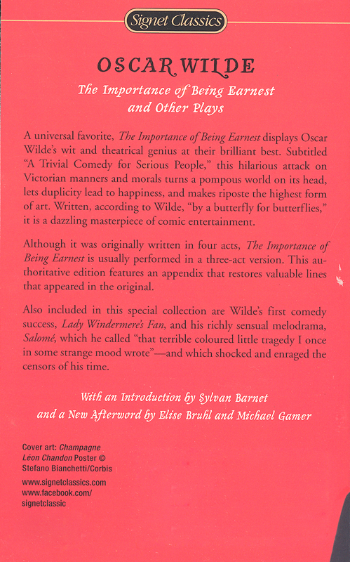 the importance of being earnest the importance of being earnest