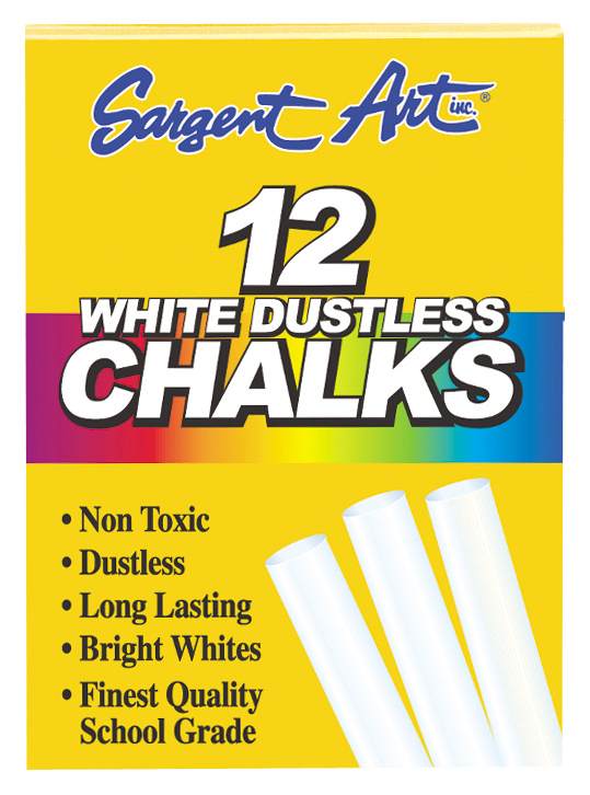 Dustless White Chalk - 12 Count