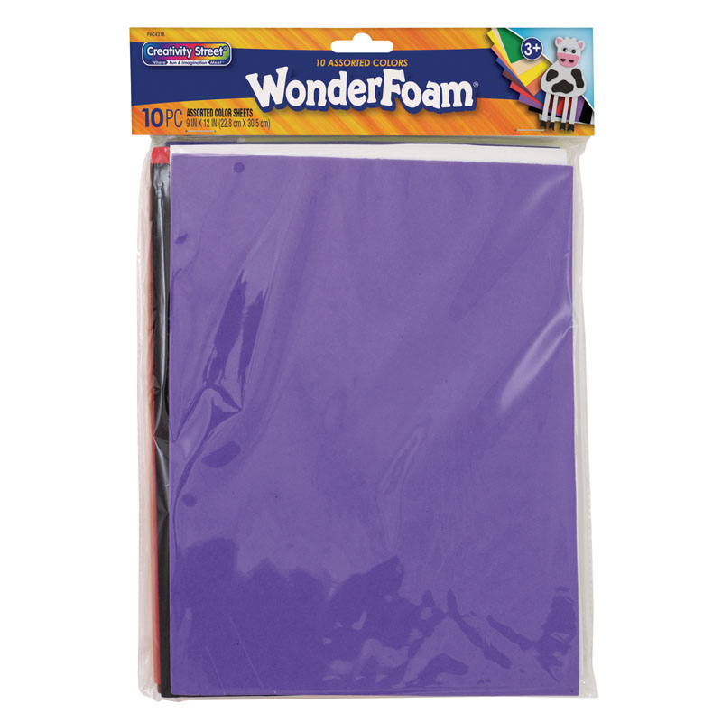 WonderFoam Sheets Assorted Colors 9" x 12" - 10 sheets
