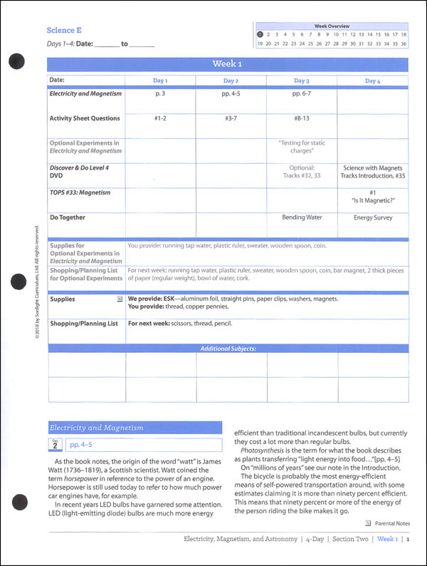 Sonlight Science Instructor Guide Level E 4-Day | Sonlight