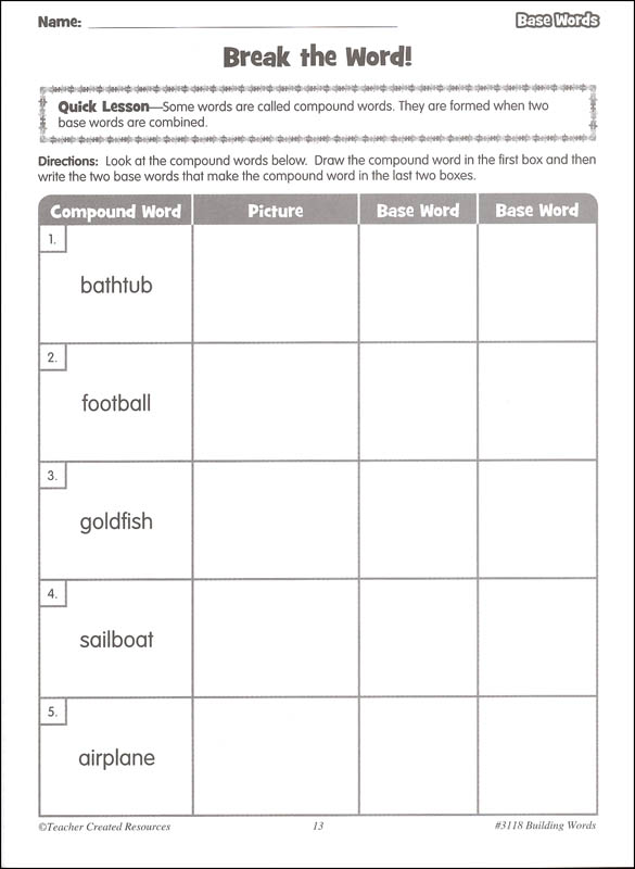 Building Words - Using Base Words, Prefixes & Suffixes: Grade 2