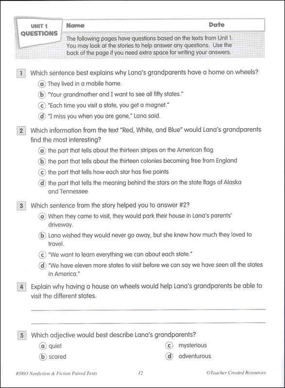 Nonfiction and Fiction Paired Texts Grade 3 | Teacher Created Resources