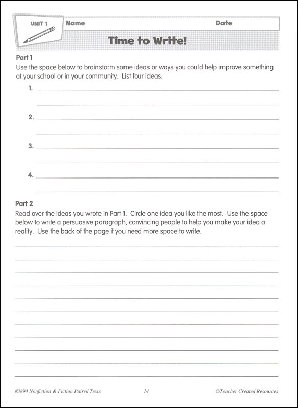 Nonfiction and Fiction Paired Texts Grade 4 | Teacher Created Resources