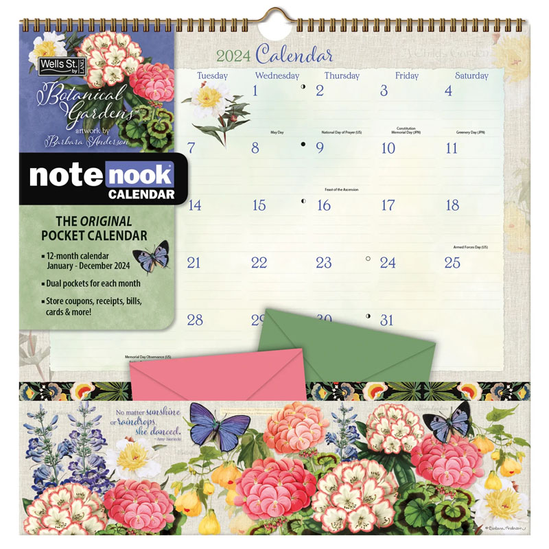 Botanical Gardens 2024 Note Nook Wall Calendar Avalanche Publishing