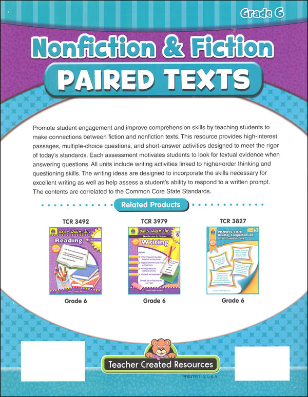 Paired Reading Passages Grade 6