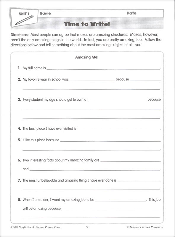 Nonfiction and Fiction Paired Texts Grade 6 | Teacher Created Resources