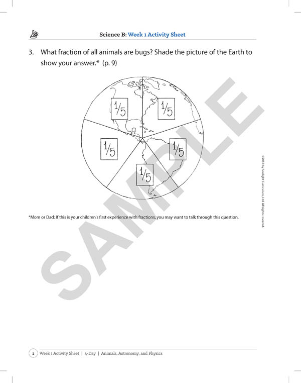 Sonlight Science Level B 4-Day Extra Activity Sheets (2018) | Sonlight