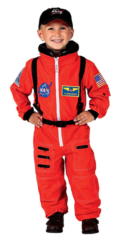 Jr. Astronaut Suit with Embroidered Cap - size 2/3 (Orange)