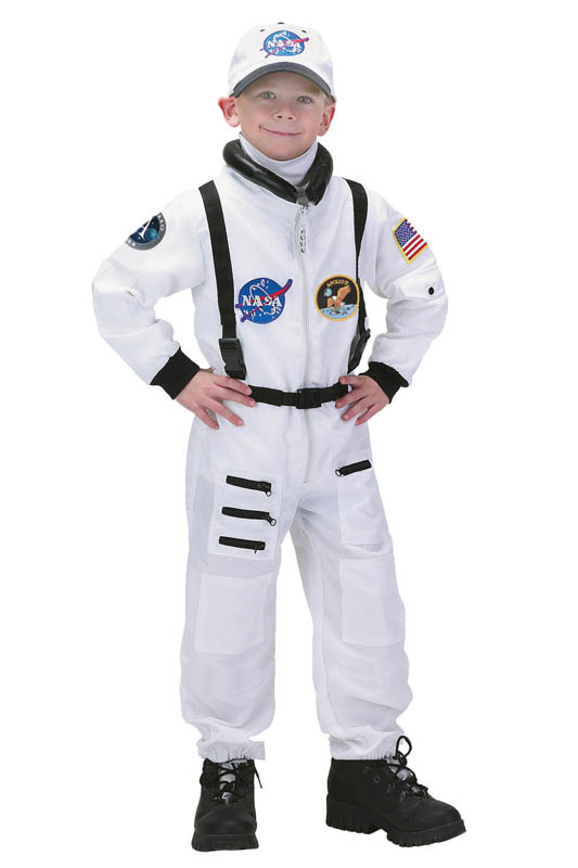 Jr. Astronaut Suit with Embroidered Cap - size 2/3 (White)