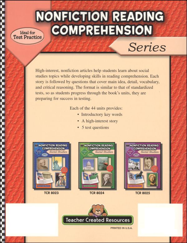 Nonfiction Readng CompSocial Studies Gr 12 Teacher Created