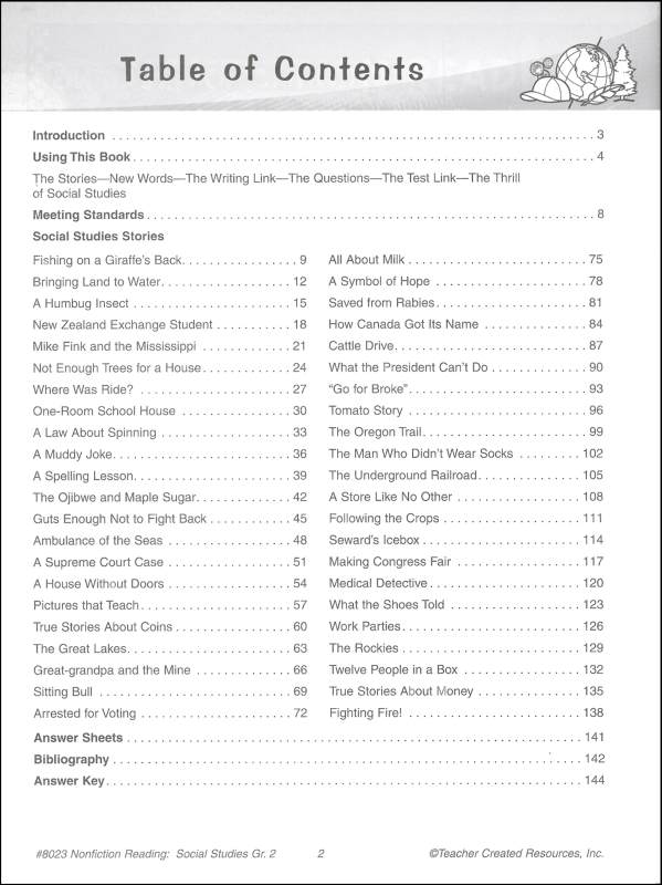 Nonfiction Readng CompSocial Studies Grade 23 Teacher Created