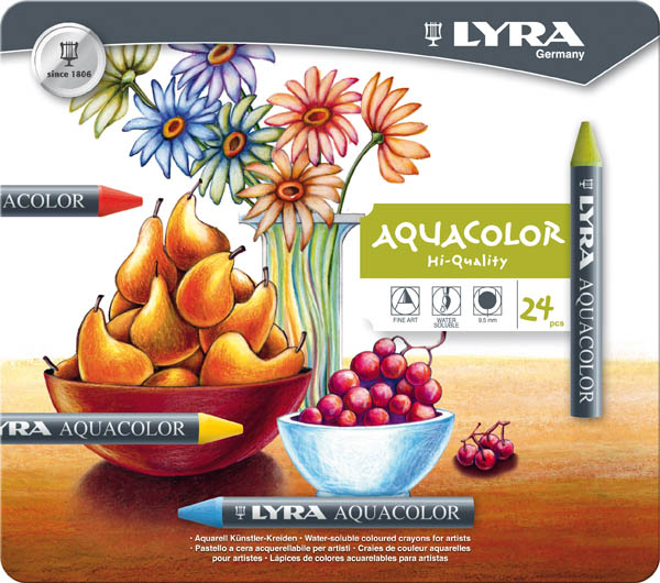 Lyra Aquacolor Crayons - 24 Count