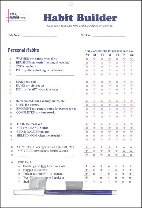 Habit Builder for Childern Reusable List | HD Merrimack