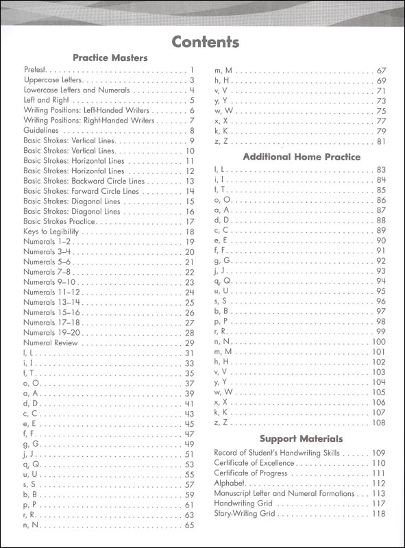 Zaner-bloser handwriting grade 2 pdf image