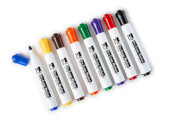 Dry Erase Chisel Tip Markers (8 pack assorted colors) | Charles Leonard