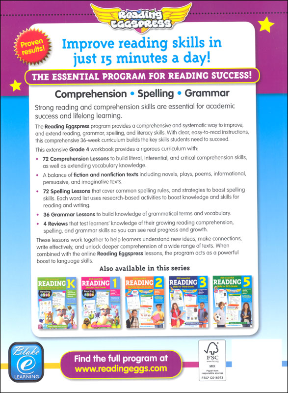 Reading Eggs Reading Workbook Grade 4 Blake eLearning 9781742153506