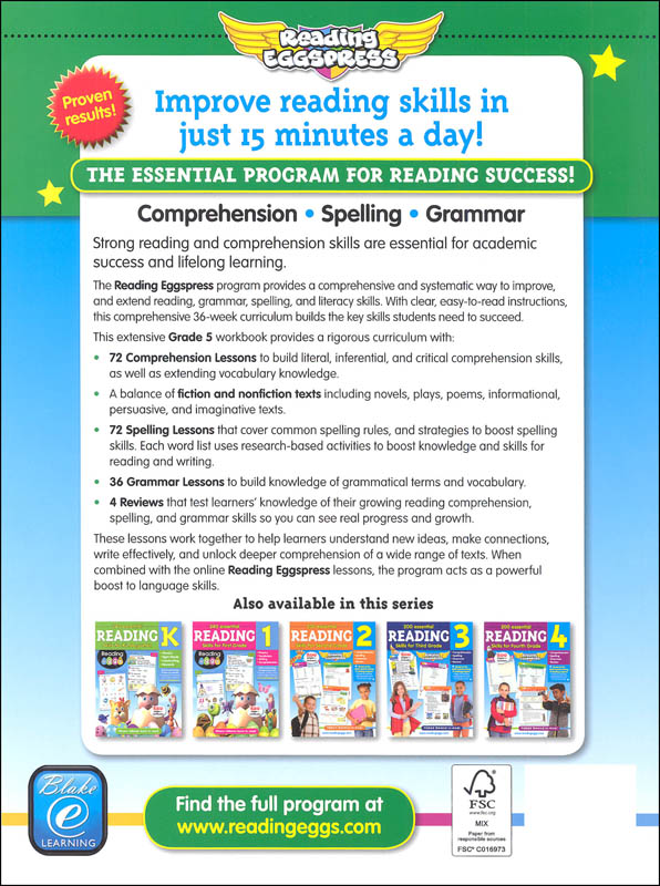 Reading Eggs Reading Workbook Grade 5 Blake eLearning 9781742153513