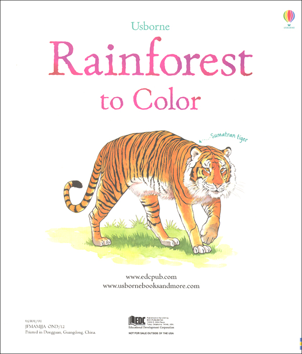 Rainforest to Color Coloring Book EDC / Usborne 9780794533069