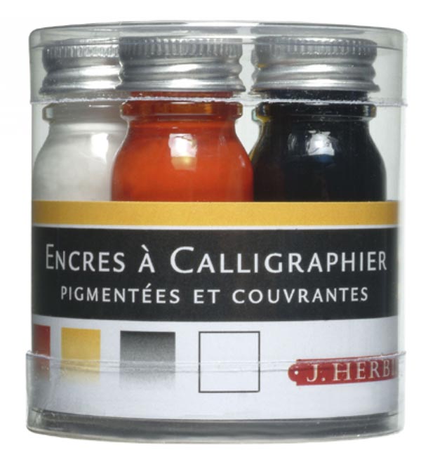Calligraphy Ink (sampling of five -10 ml bottles) Assorted colors