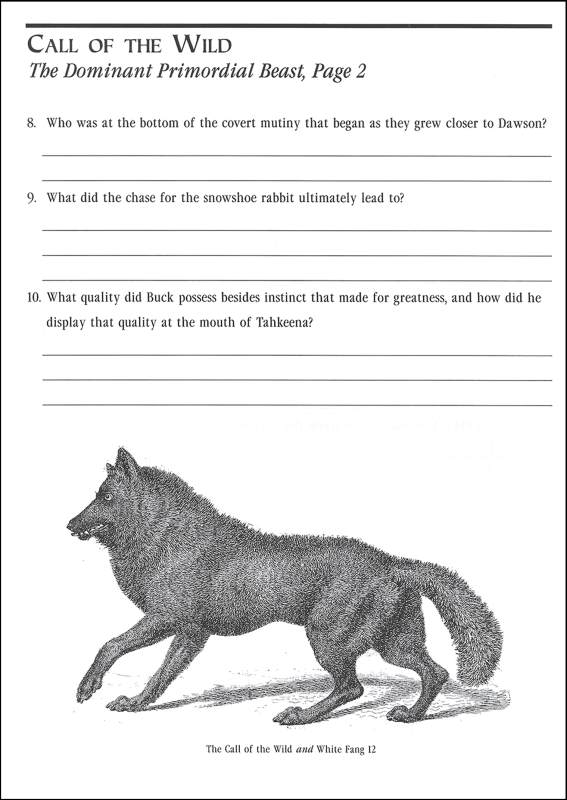 Call Of The Wild And White Fang Comprehension Guide Veritas Press 9781932168723