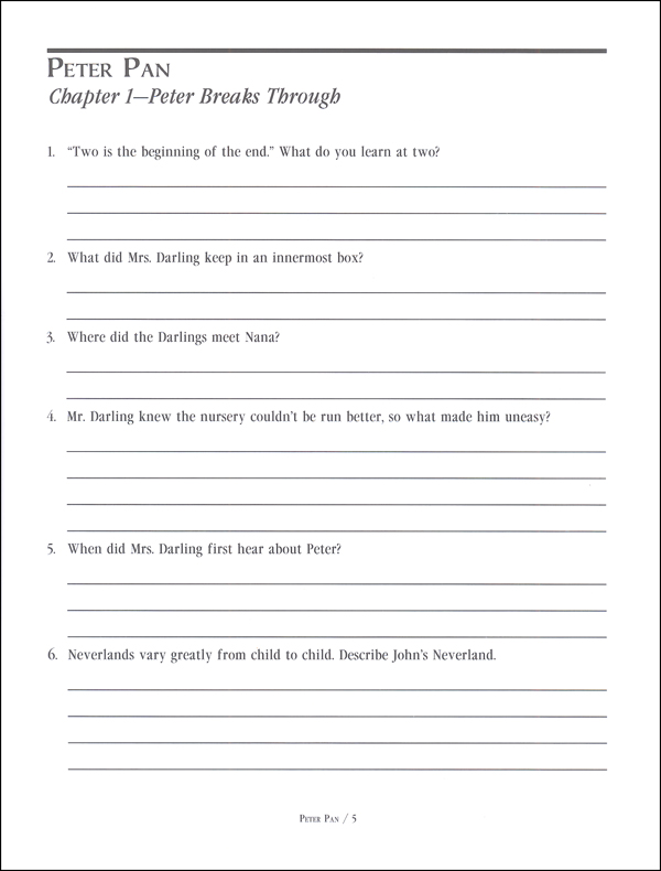 Peter Pan Comprehension Guide | Veritas Press | 9781936648214