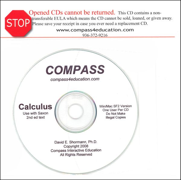 Compass CDROM Saxon Calculus 2nd Edition Genesis Science