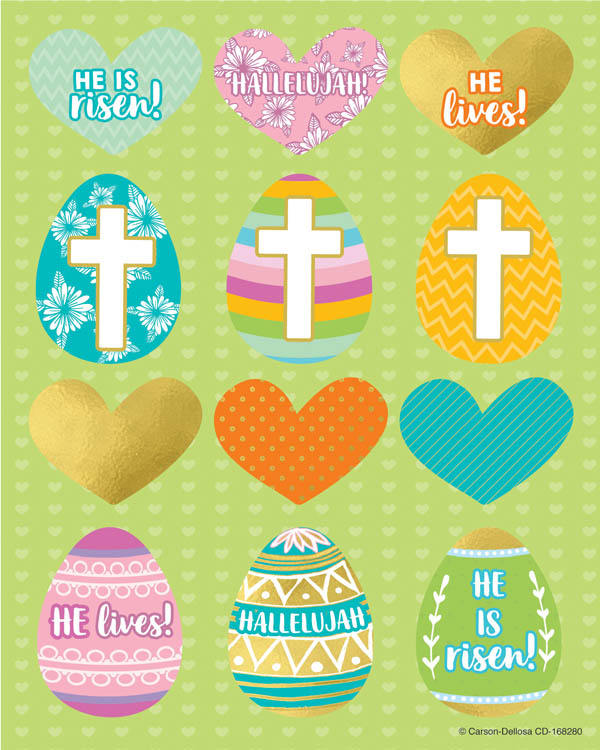 He is Risen Shape Stickers (72 stickers)
