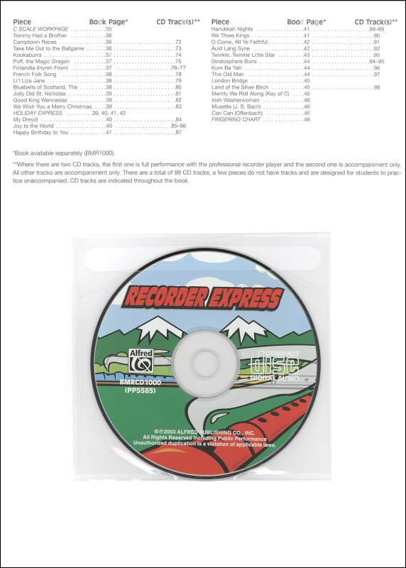 Recorder Express CD Alfred Publishing 9780757911088