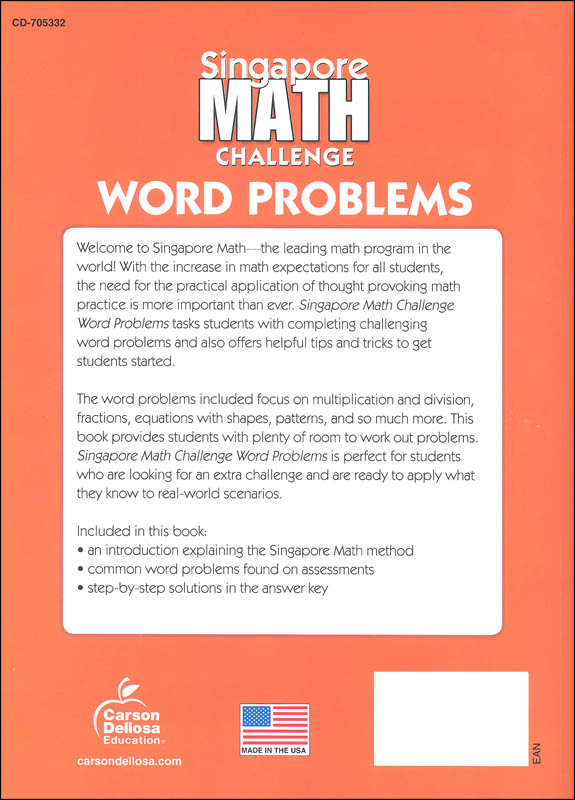 Singapore Math Challenge: Word Problems Grades 3+ | Thinking Kids | 9781483854113