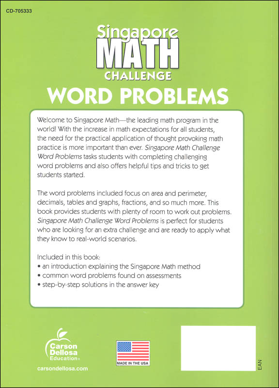 Singapore Math Challenge: Word Problems Grades 4+ | Thinking Kids ...