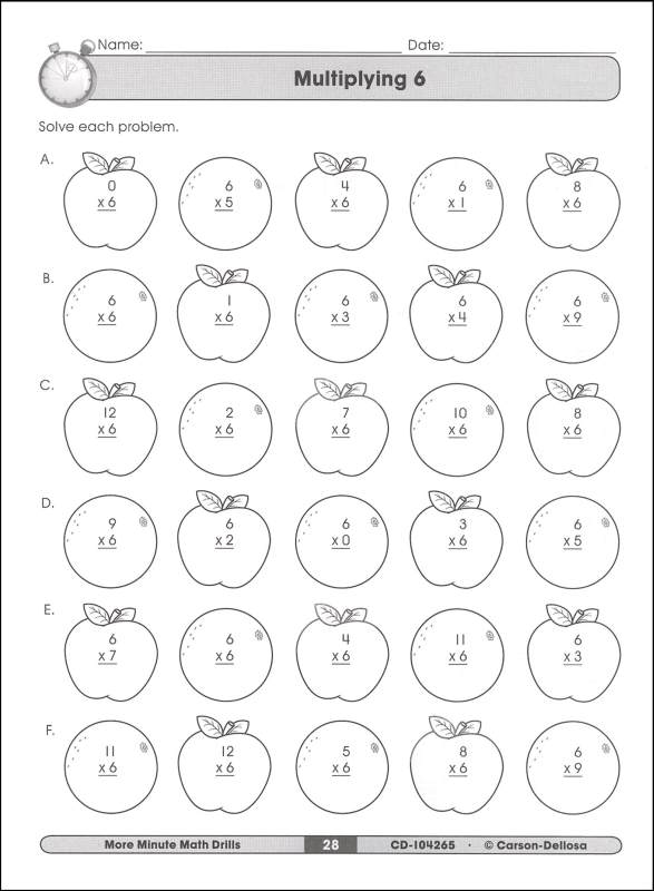 More Minute Math Drills Multiplication & Division | Carson-Dellosa