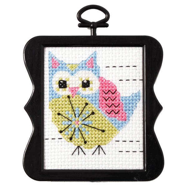 Beginner Mini Stitchery Kit Flower Owl Bucilla